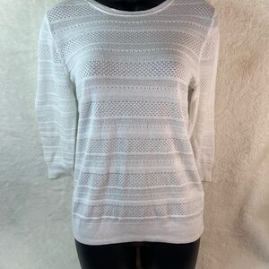 Old Navy Cream Open Knit Sweater Size L Lightweight Pullover